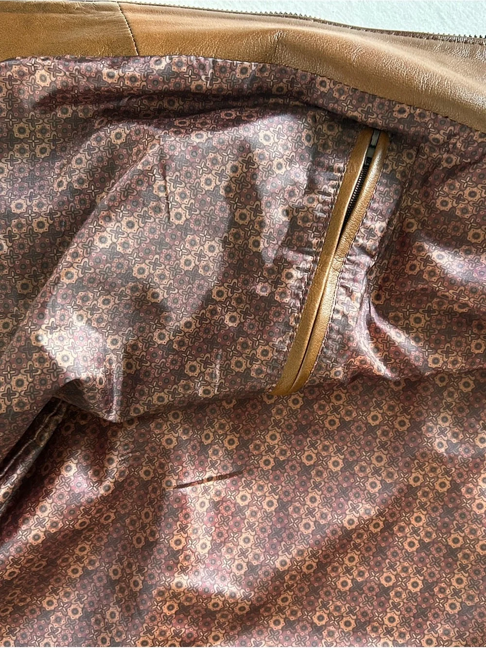 Genuine Lambskin Leather Jacket Brown Moto XL